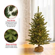 Pre Lit Artificial Christmas Tree In Burlap Base