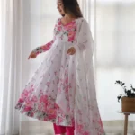 Redqymdqe Exclusive Stylish Three-Piece Digital Print Japani Silk for Women